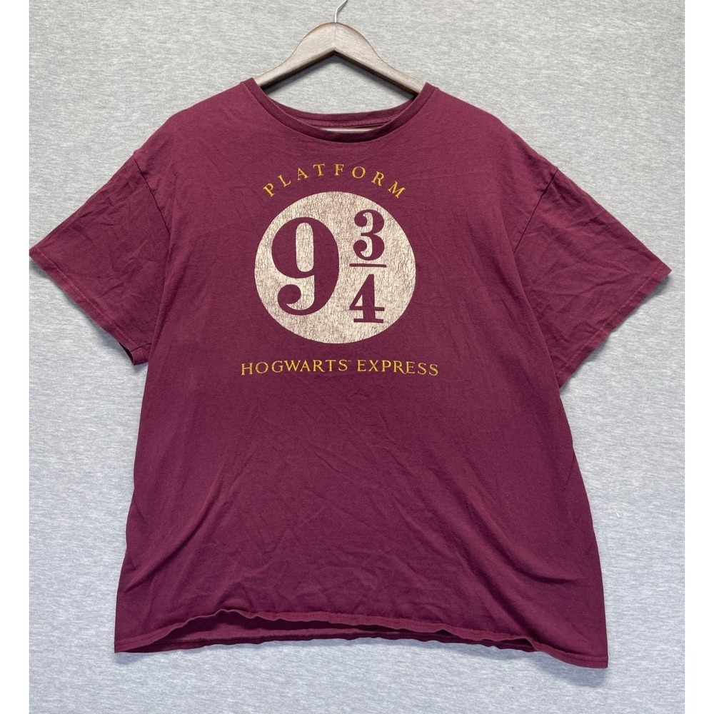 Harry Potter T-Shirt Men XL Maroon Hogwarts Express Platform 9 3/4 Graphic Print